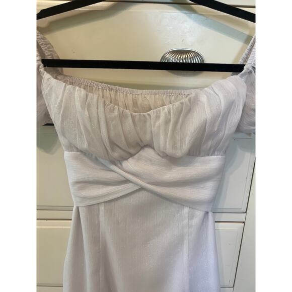 Lucy in the Sky Estrella Dress Shimmery White Size Small Hoco Bridal Graduation - Picture 4 of 9